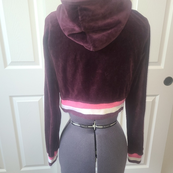 Juicy Couture track coat cropped Velour Large - Picture 2 of 3